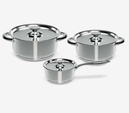 Batería de Cocina 6 Piezas Acero Inoxidable