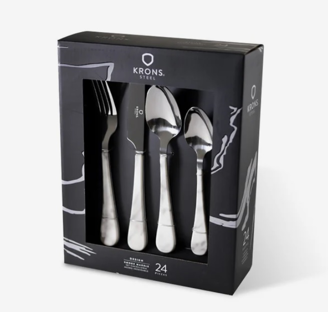 Set Cuchillería Smoke Marble 24 piezas