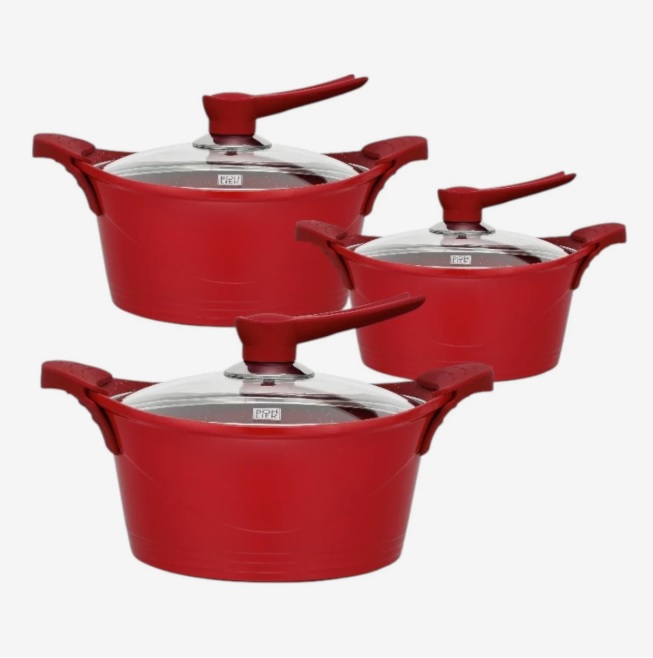Batería 6 Piezas Bohlier Rojo