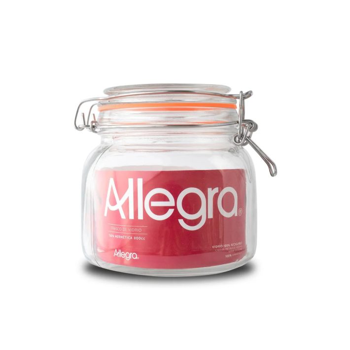 Frasco de Vidrio con Tapa Hermética 500 ml Transparente