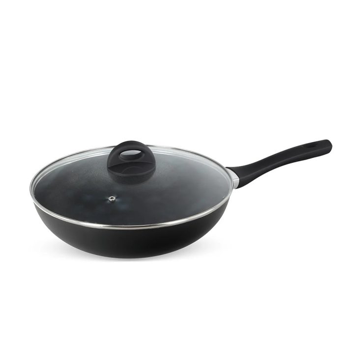 Wok 30 Cm Con Tapa Firenze Taleggio Color Negro